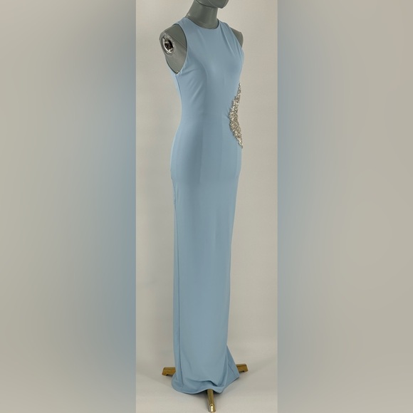 🆕 BRONX & BANCO 🧿 NWOT Camila Rhinestone Cutout Maxi, Powder Blue, Sz M US 6 - Picture 12 of 17